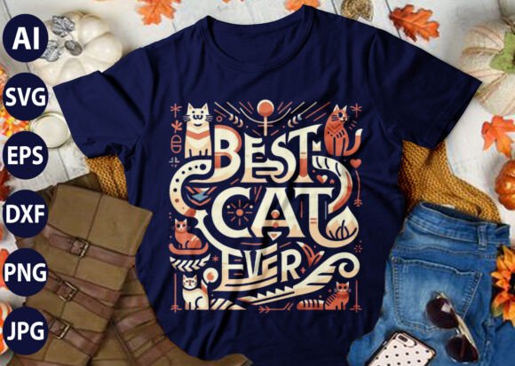 Best Cat Ever T-shirt Design SVG PNG