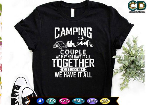 Camping Couple Graphics: T-Shirt Designs That Connect
