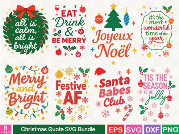 Christmas Quote SVG Bundle: Graphics & T-Shirt Designs