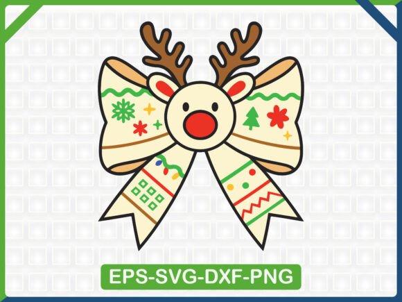 Christmas Reindeer Bow SVG Design: Graphics for T-Shirt Designs