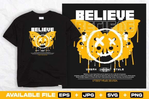 Dripping Butterfly Urban T-Shirt Designs & Graphics