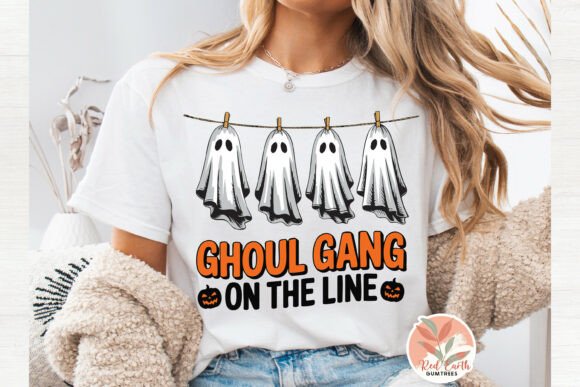 Funny Hanging Ghosts Halloween SVG PNG: Graphics for T-Shirt Designs
