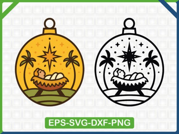 Manger Star Ornament SVG
