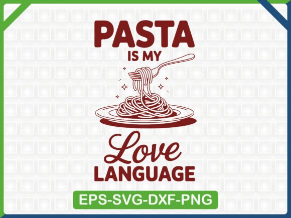 Pasta Love Language Clipart: Graphics for T-Shirt Designs