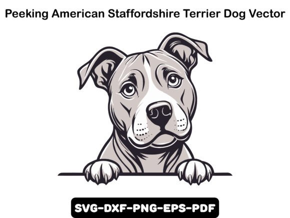 Peeking American Staffordshire Terrier Graphics
