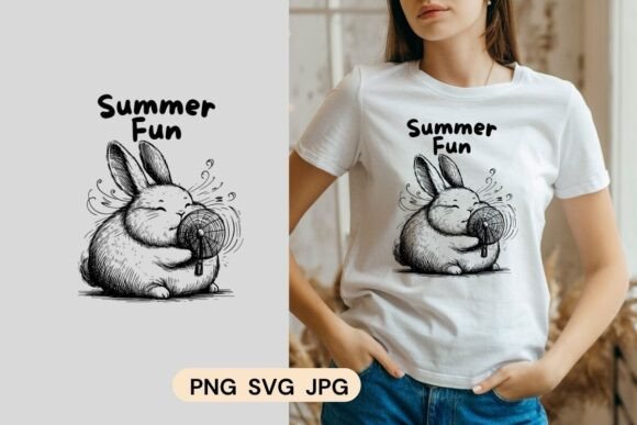 Summer Fun Retro Rabbit Shirt Graphics